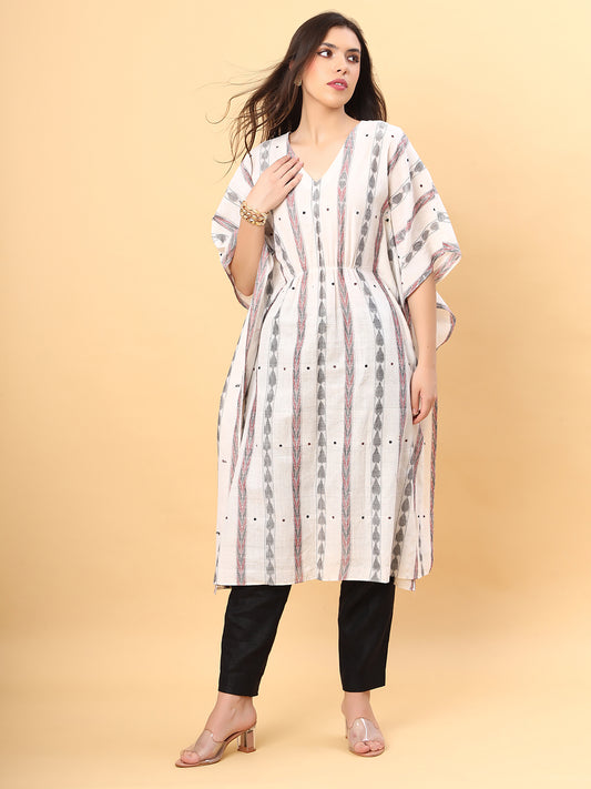 Cotton Kaftan Kurti and Pant Set from Handloom Sambalpuri Fabric