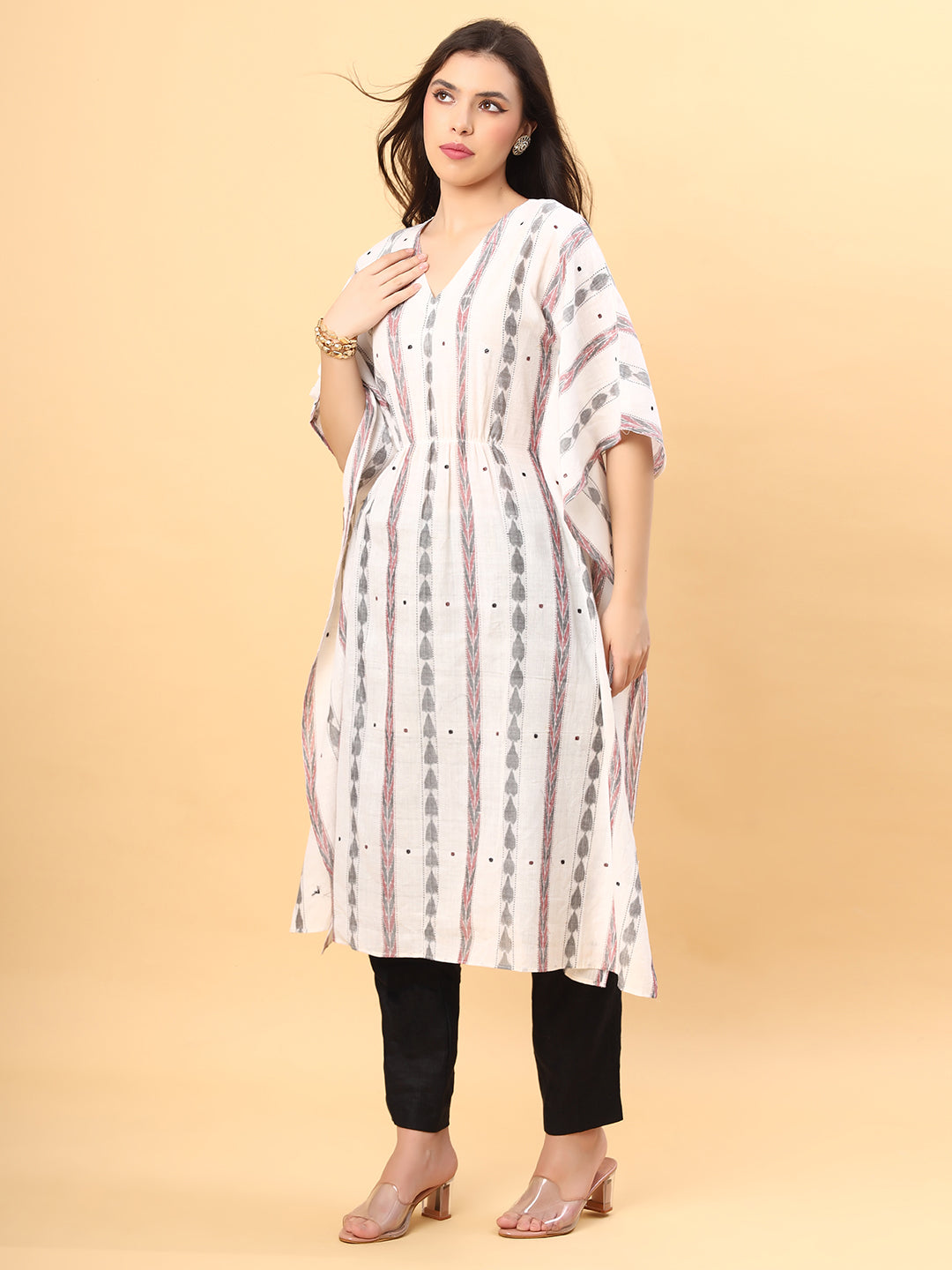 Cotton Kaftan Kurti and Pant Set from Handloom Sambalpuri Fabric