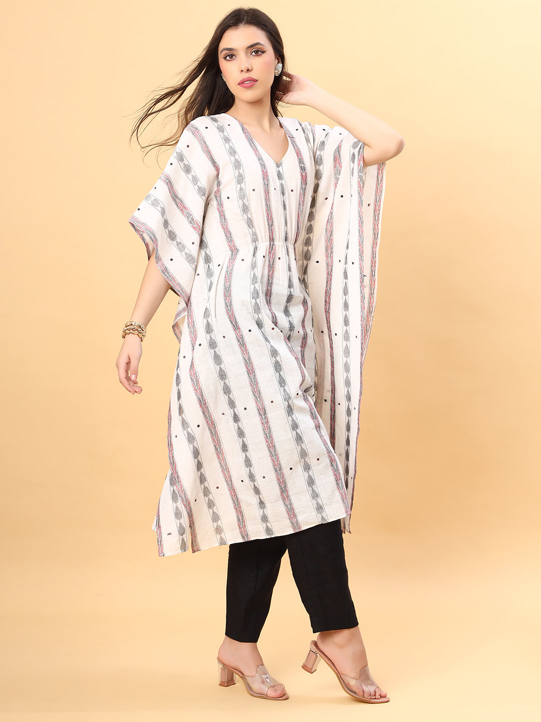 Cotton Kaftan Kurti and Pant Set from Handloom Sambalpuri Fabric
