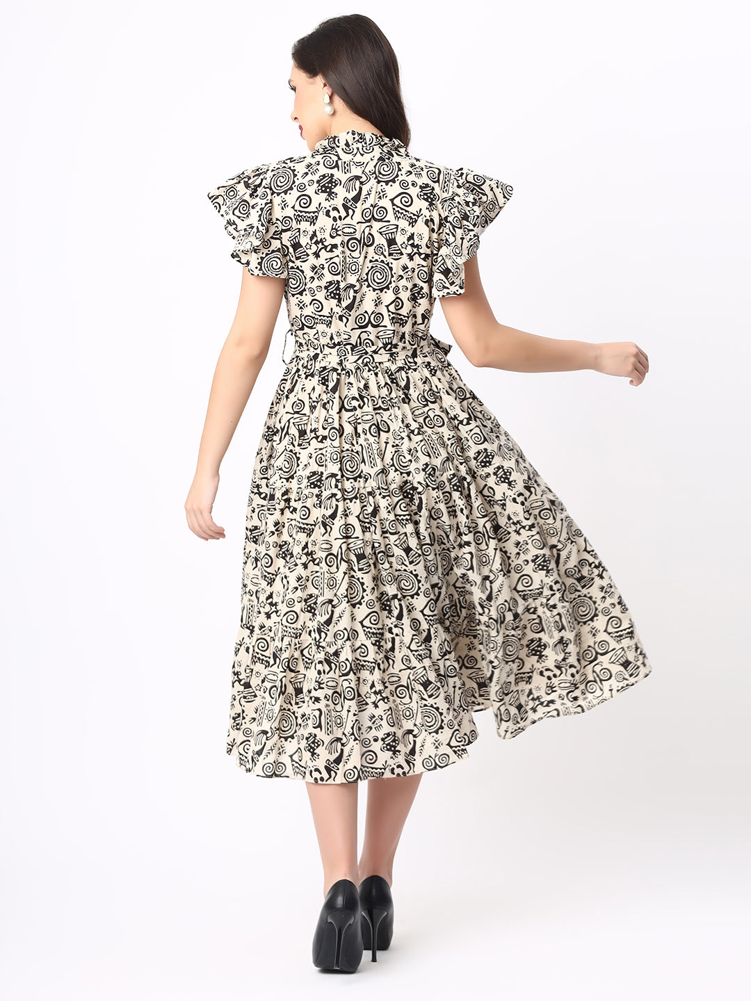 Handloom Cotton Dress in Hand Block printed Fabric
