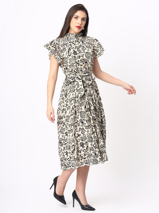 Handloom Cotton Dress in Hand Block printed Fabric