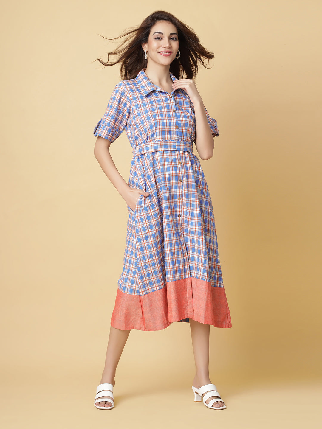 Handloom Cotton Dress in Khadi Cotton Fabric