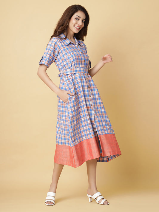 Handloom Cotton Dress in Khadi Cotton Fabric