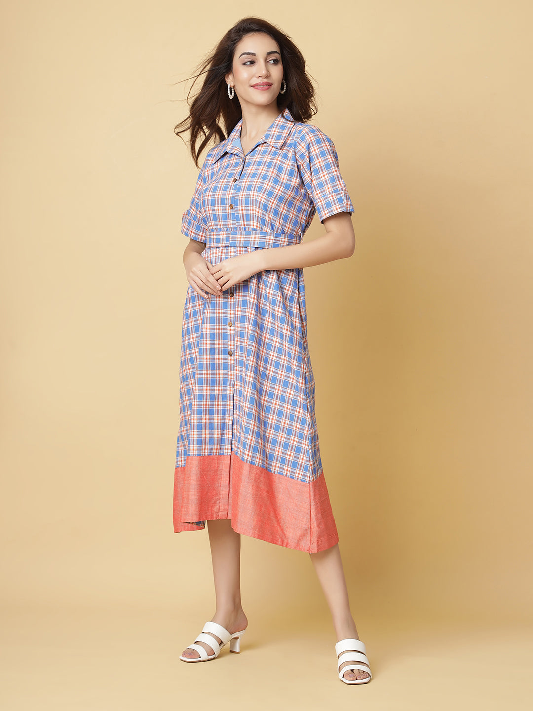 Handloom Cotton Dress in Khadi Cotton Fabric