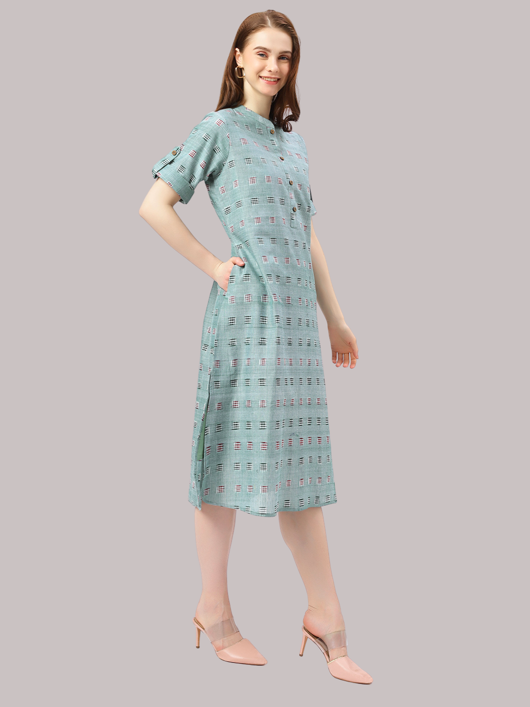 Cotton One Piece Dress in Handloom Sambalpuri Ikat Fabric