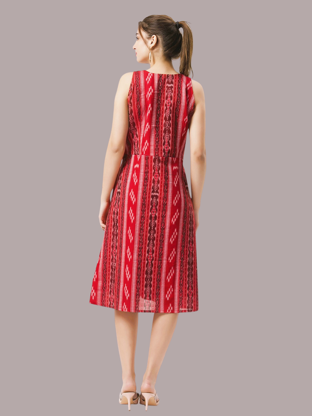 Cotton One Piece Dress in Handloom Sambalpuri Ikat Fabric