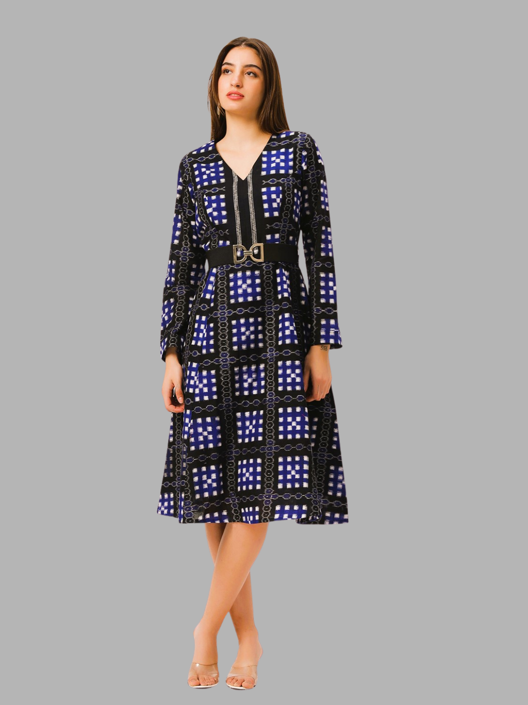 Cotton One Piece Dress in Handloom Sambalpuri Ikat Fabric no.12