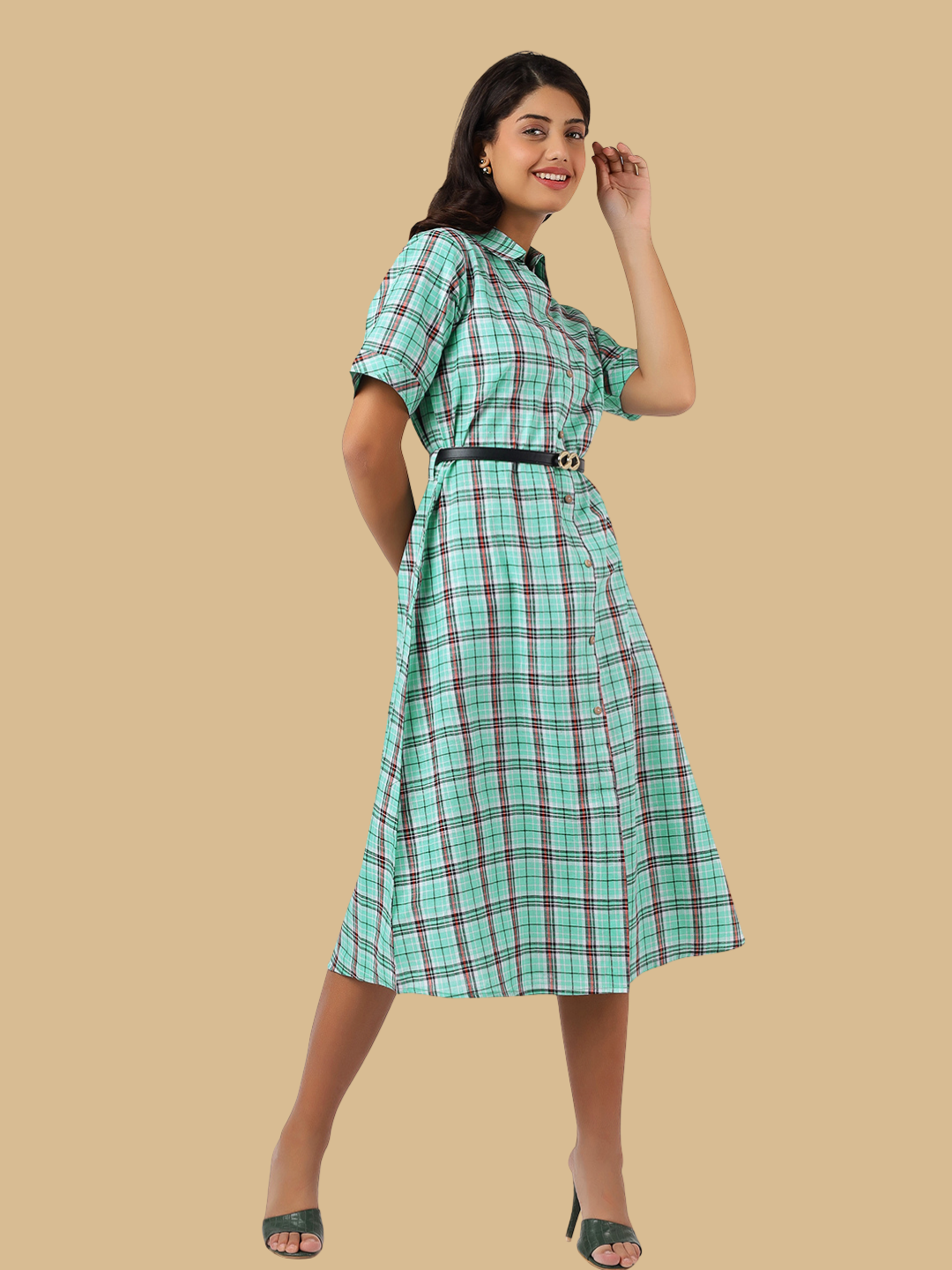 Handloom Cotton Dress in Muslin Khadi Fabric