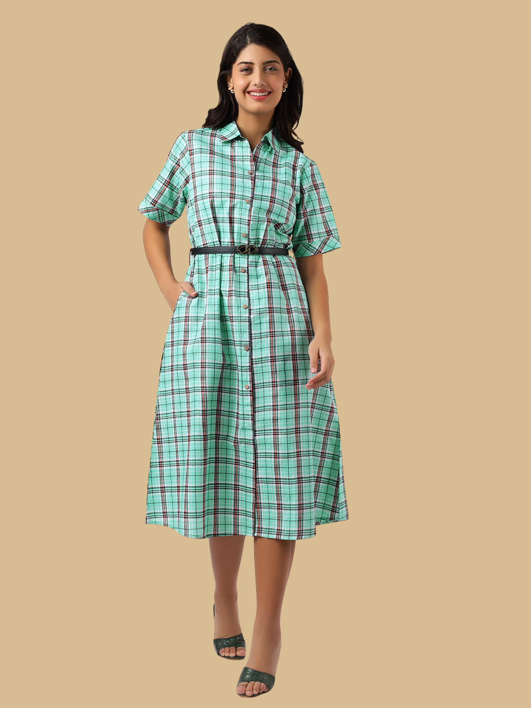 Handloom Cotton Dress in Muslin Khadi Fabric