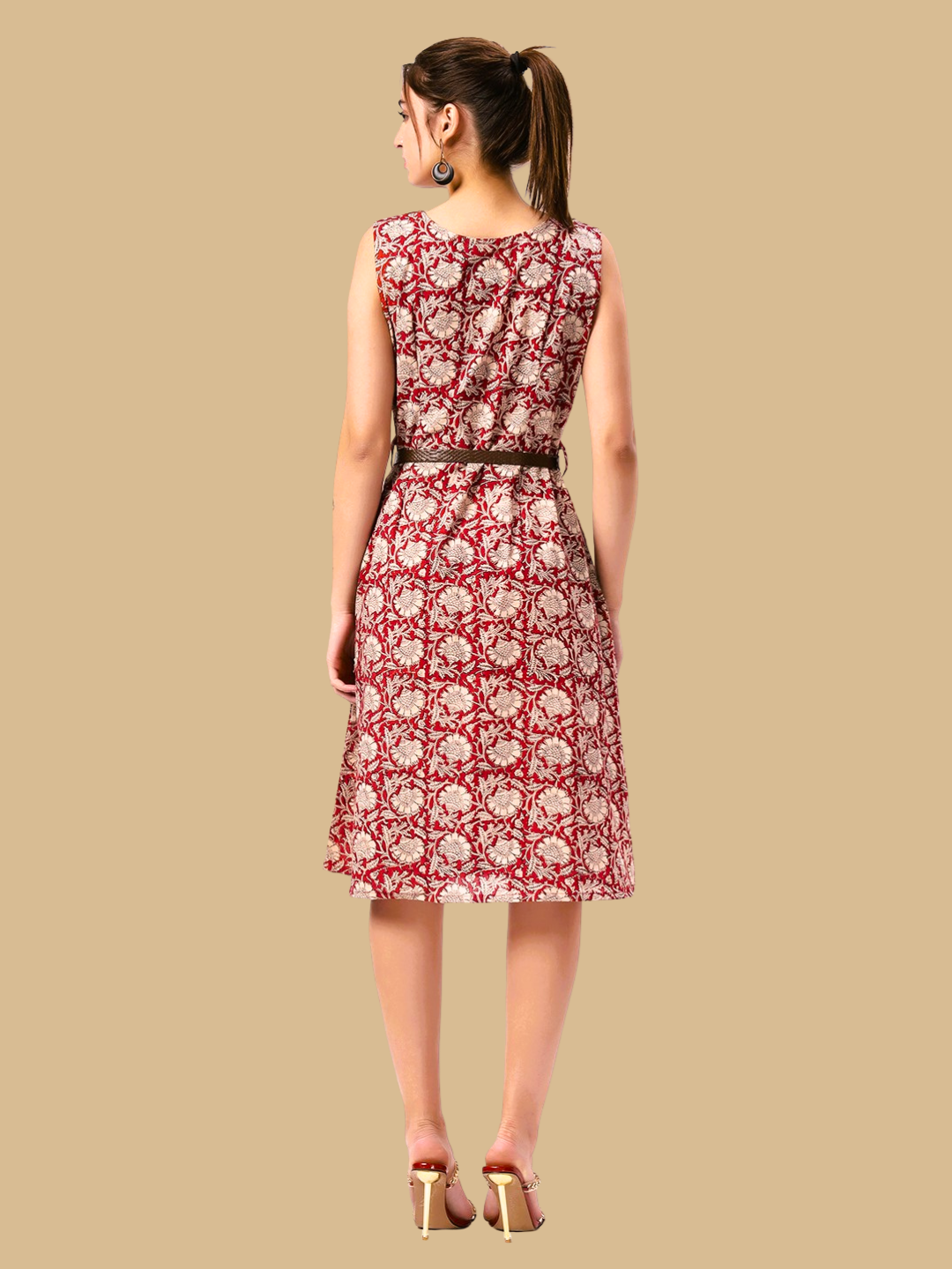 Handloom Cotton Dress in Hand Block printed Fabric