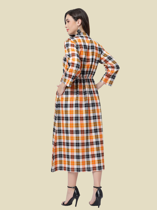 Cotton Dress in Handloom Muslin Khadi Fabric no.30