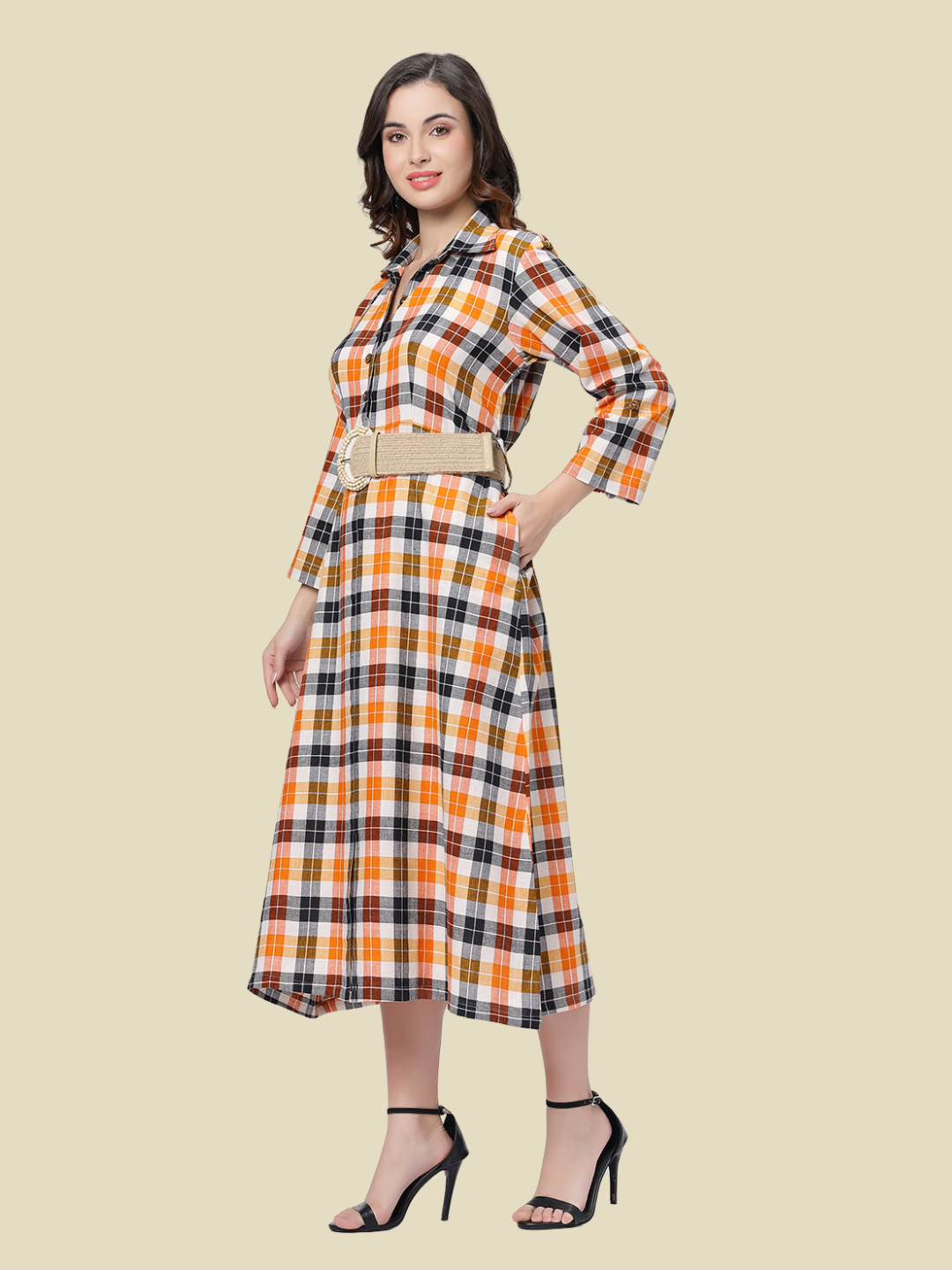 Cotton Dress in Handloom Muslin Khadi Fabric no.30