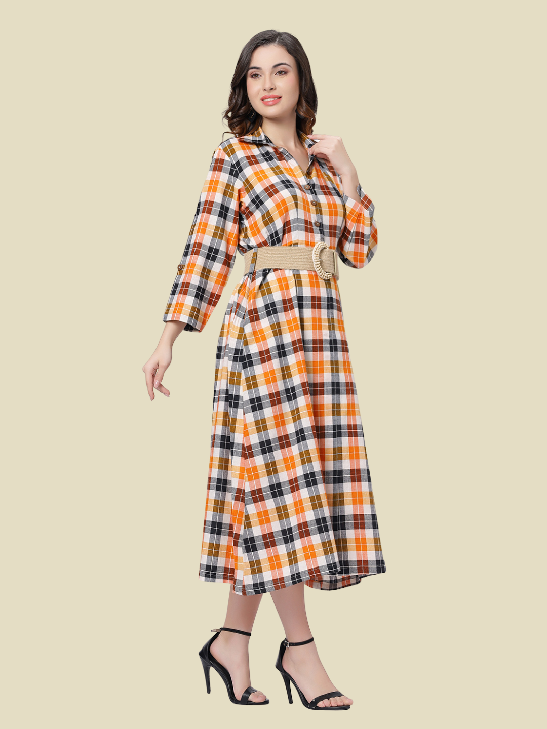 Cotton Dress in Handloom Muslin Khadi Fabric no.30