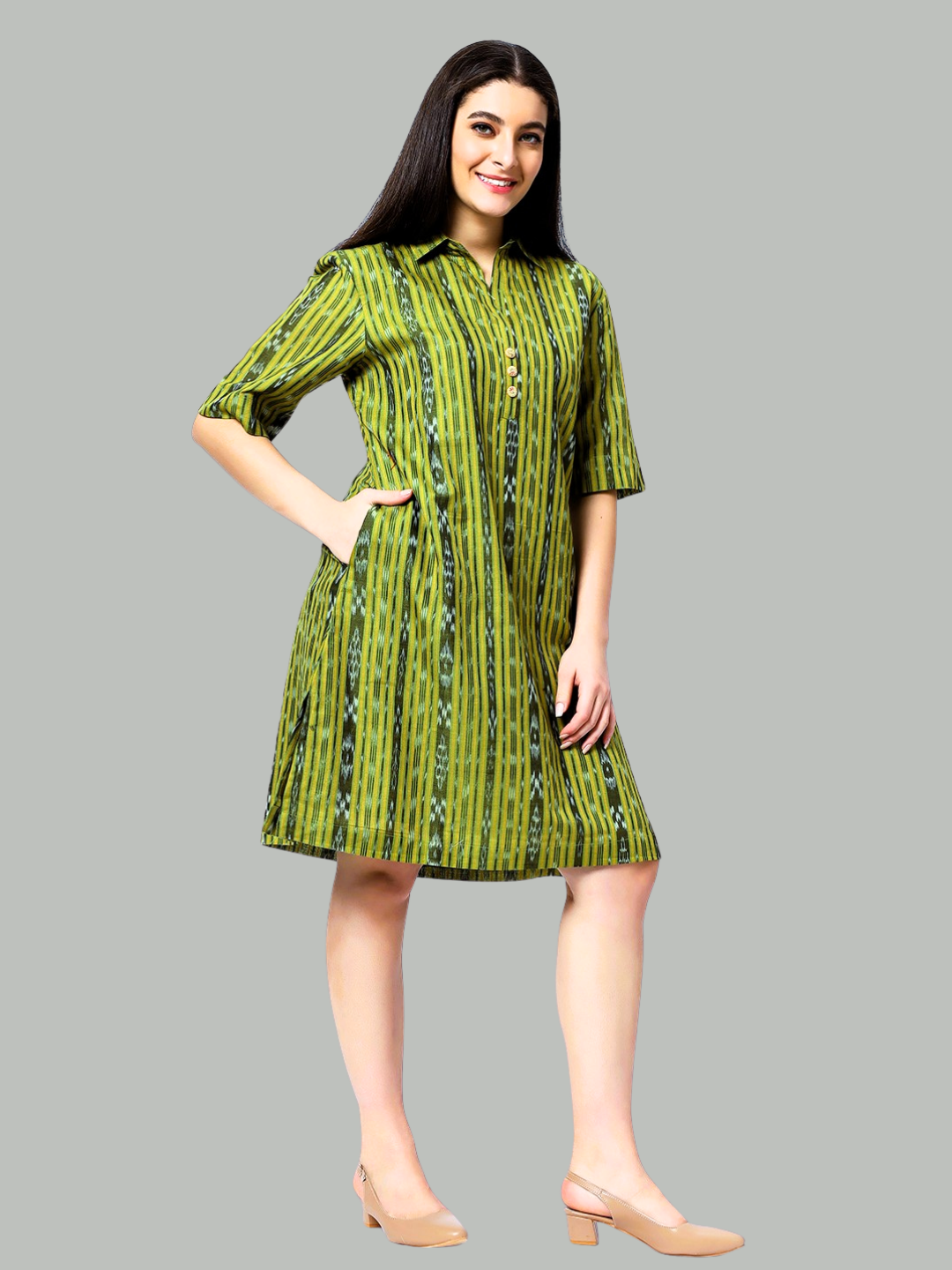 Exquisite Handloom Sambalpuri Ikat cotton dress