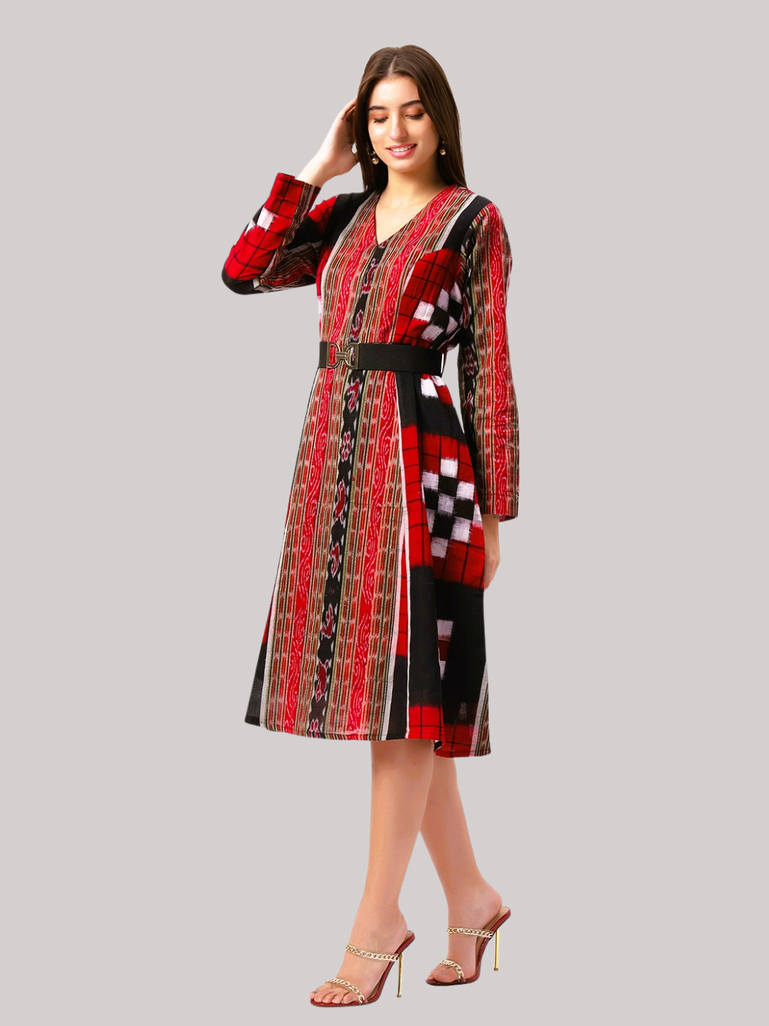 Cotton One Piece Dress in Handloom Sambalpuri Ikat Fabric