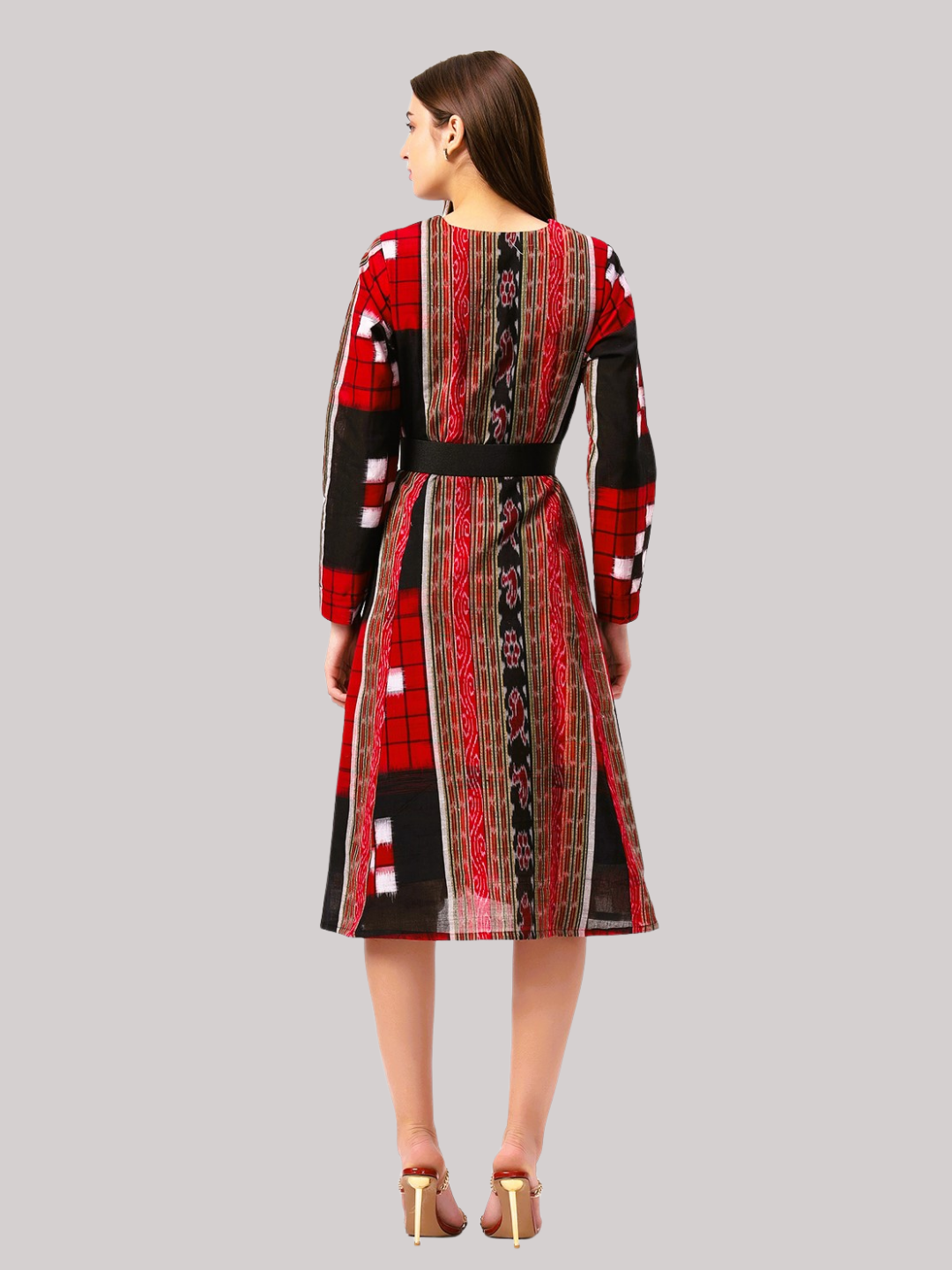 Cotton One Piece Dress in Handloom Sambalpuri Ikat Fabric
