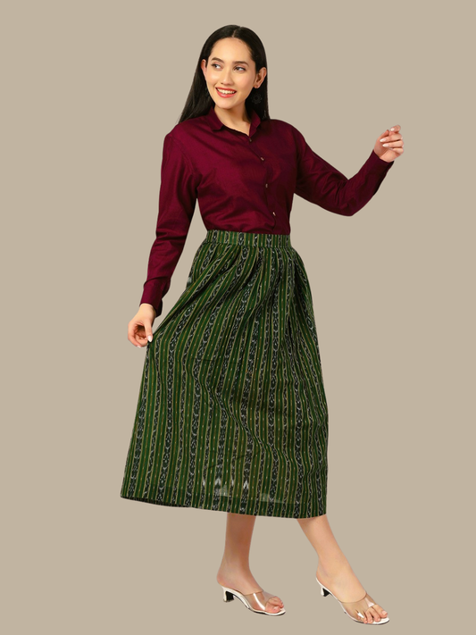 Cotton Two Piece Dress in Handloom Sambalpuri Ikat Fabric