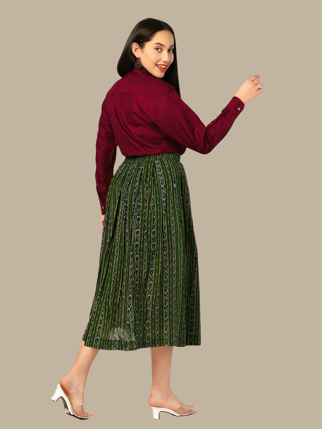 Cotton Two Piece Dress in Handloom Sambalpuri Ikat Fabric
