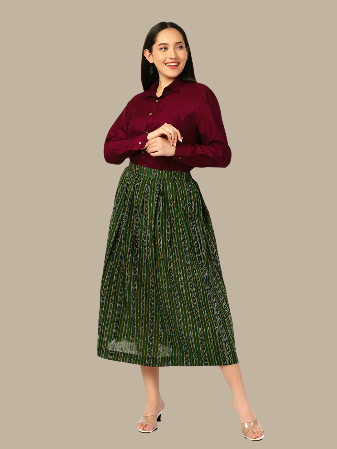 Cotton Two Piece Dress in Handloom Sambalpuri Ikat Fabric