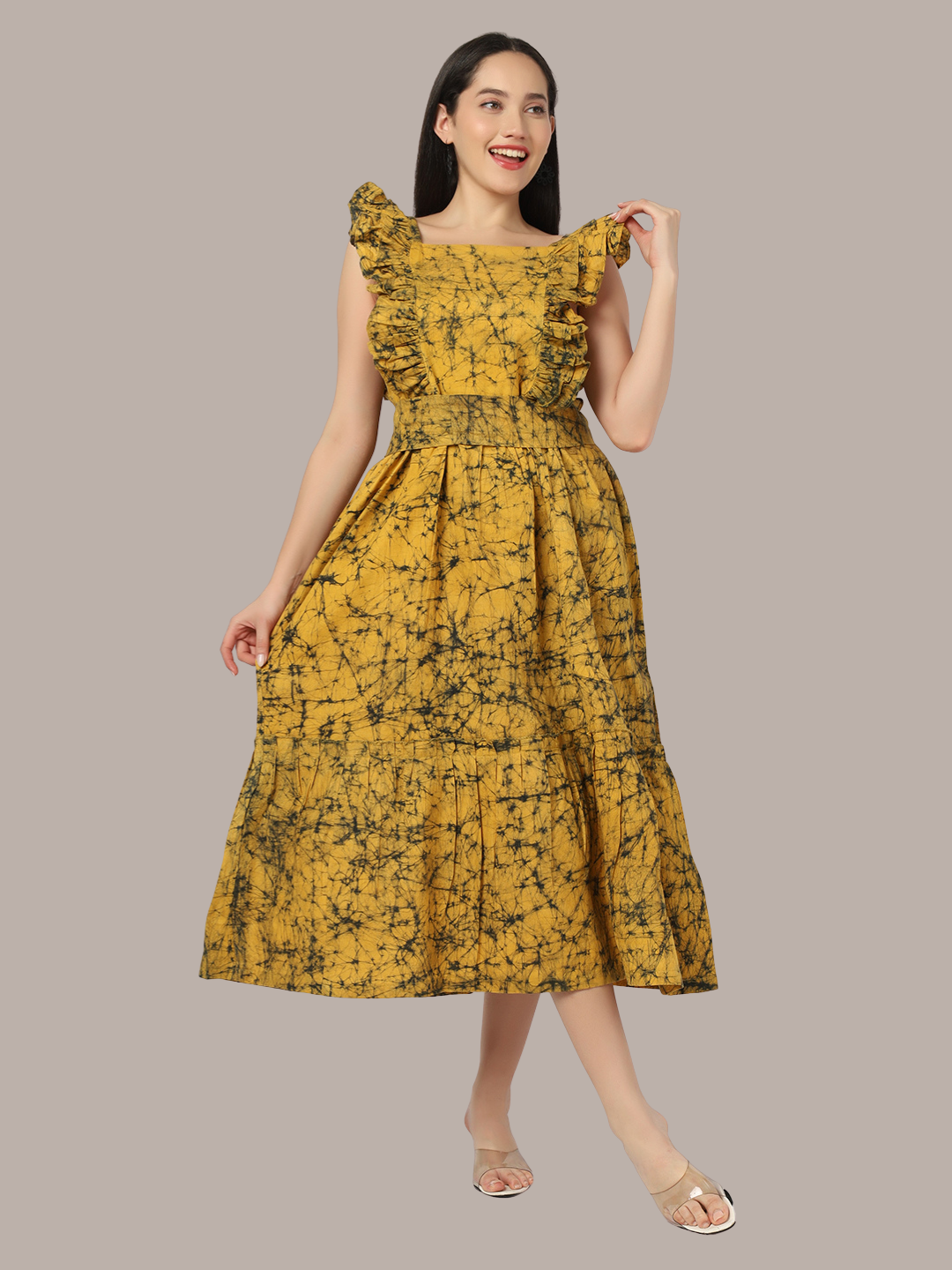 Cotton dress from Handcrafted Batik Print Fabric