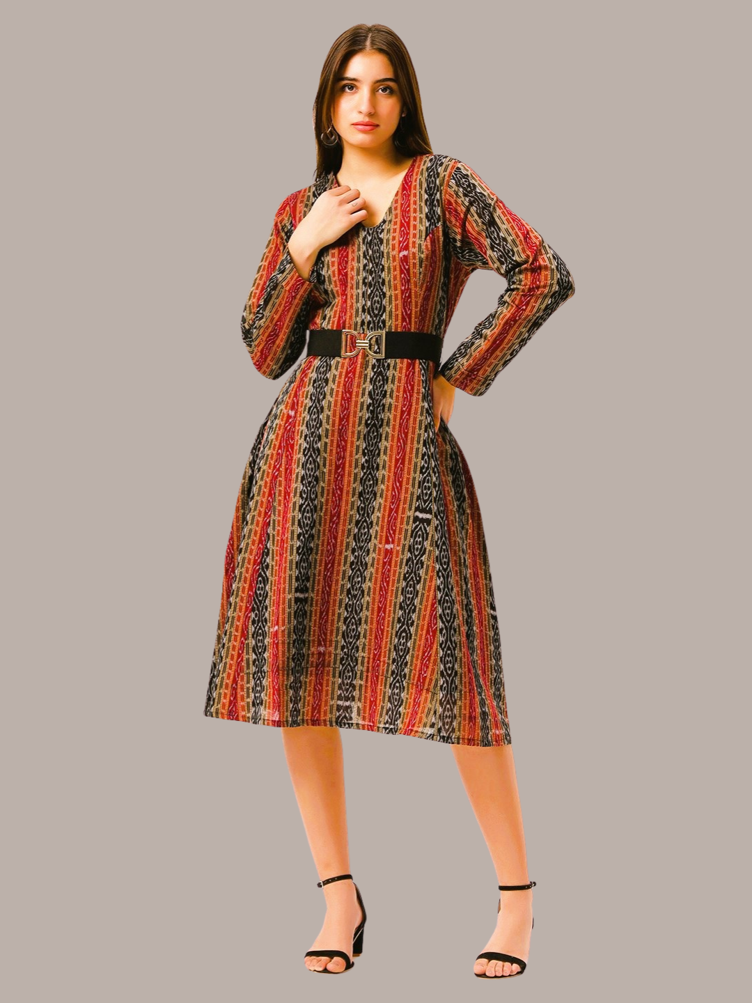 Cotton One Piece Dress in Handloom Sambalpuri Ikat Fabric