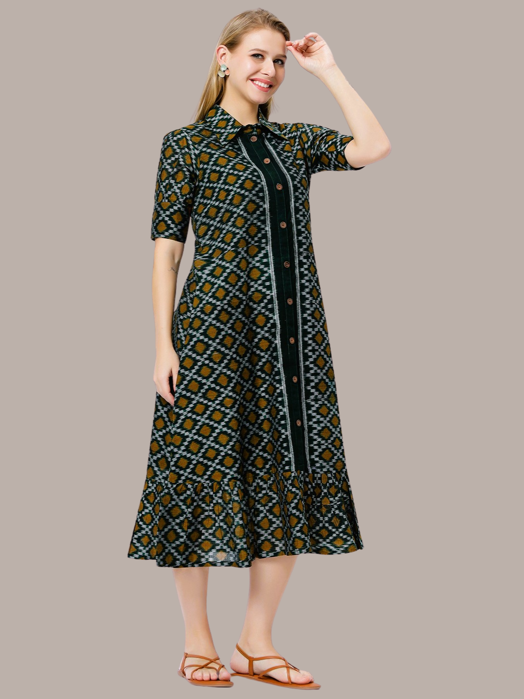 Exquisite Handloom Sambalpuri Ikat cotton dress