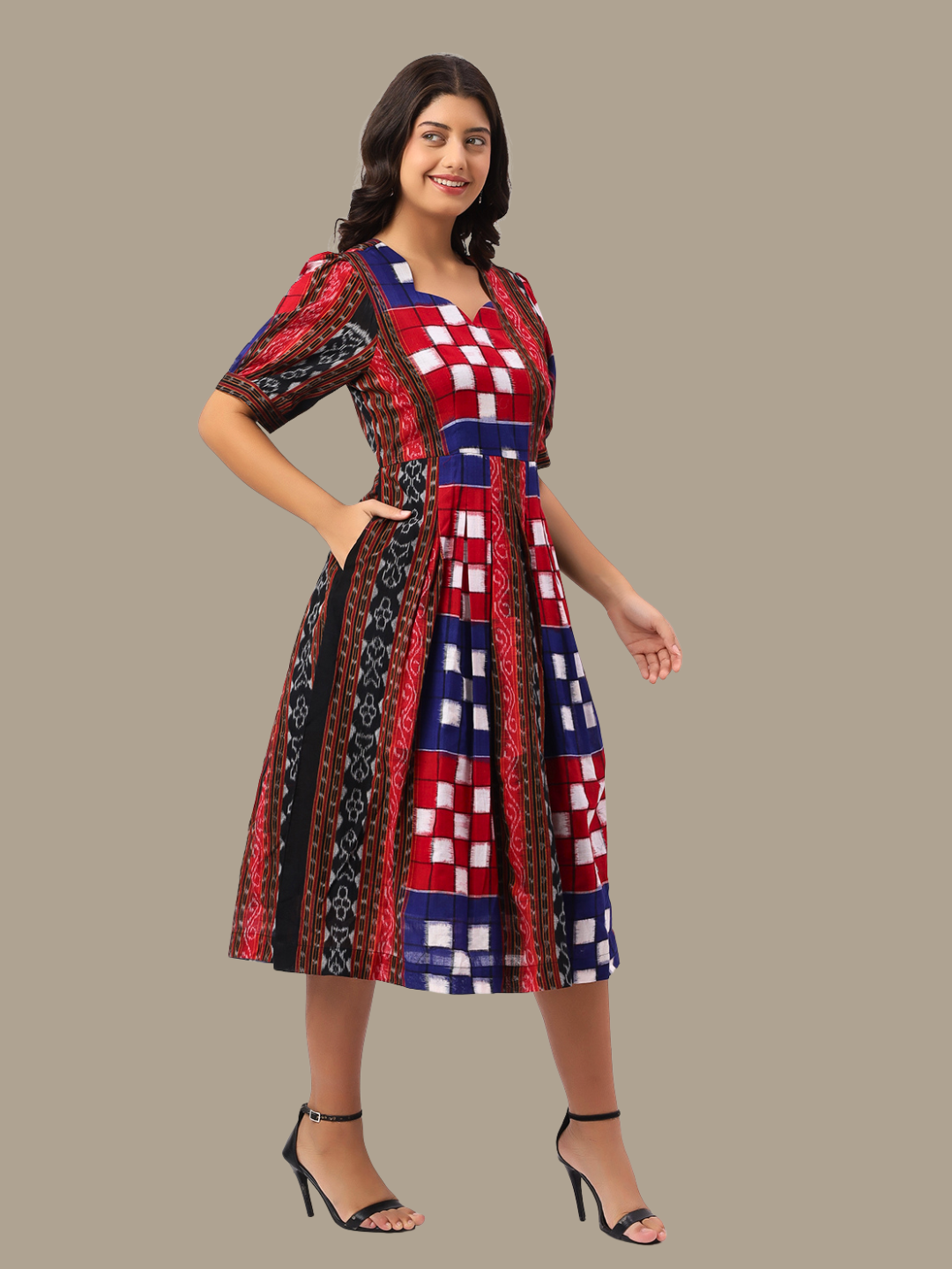 Handloom Cotton Dress from Premium Sambalpuri Double Ikat Fabric