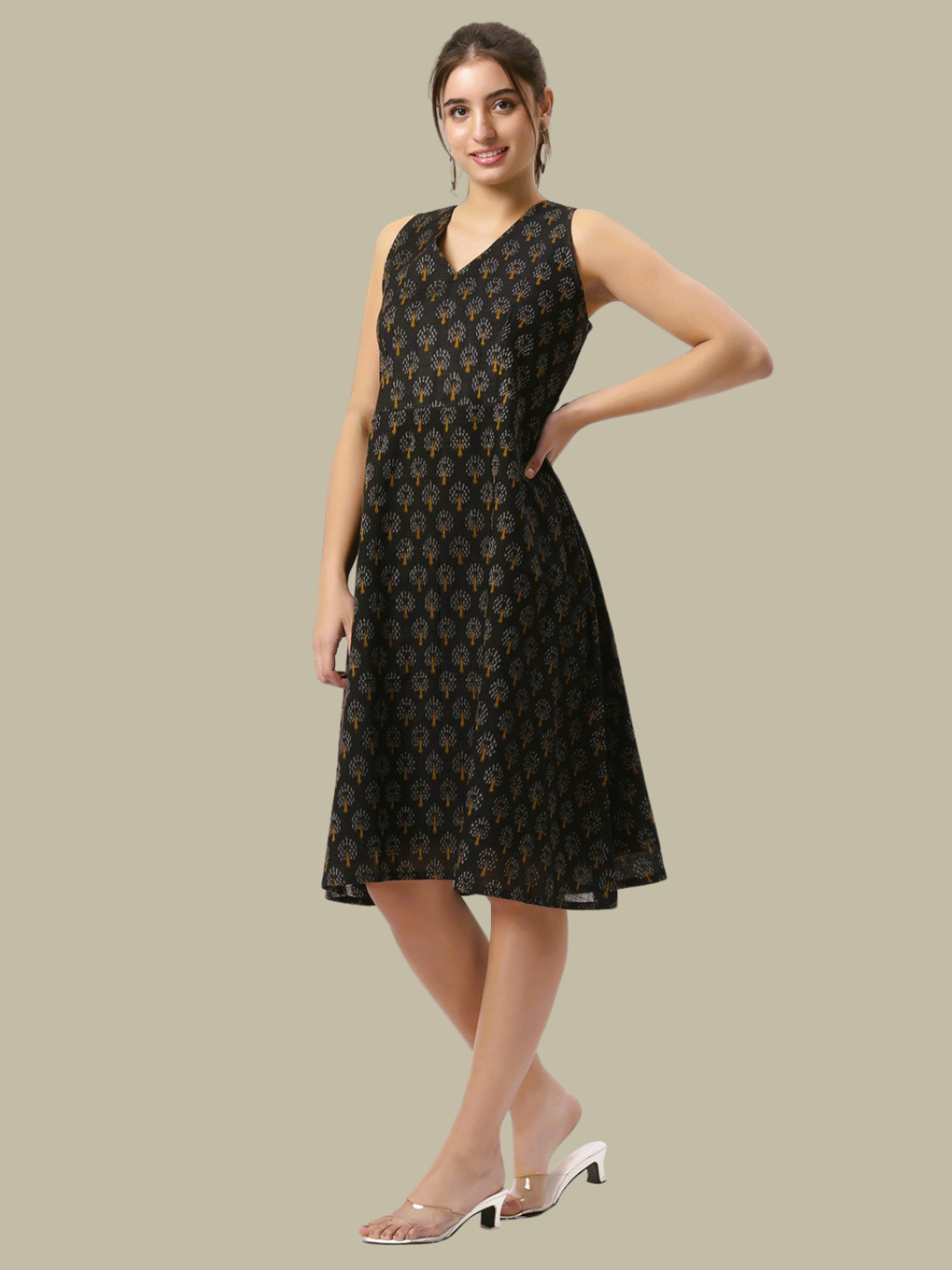 Cotton One Piece Dress in Handloom Sambalpuri Ikat Fabric