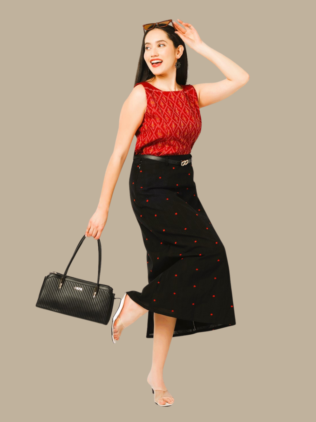 Cotton Two Piece Dress in Handloom Sambalpuri Ikat Fabric