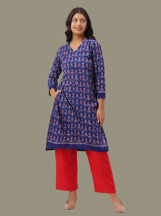 Handloom Sambalpuri Ikat Cotton Kurti and Pant Set