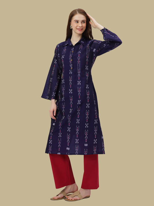 Handloom Sambalpuri Ikat Cotton Kurti and Pant Set