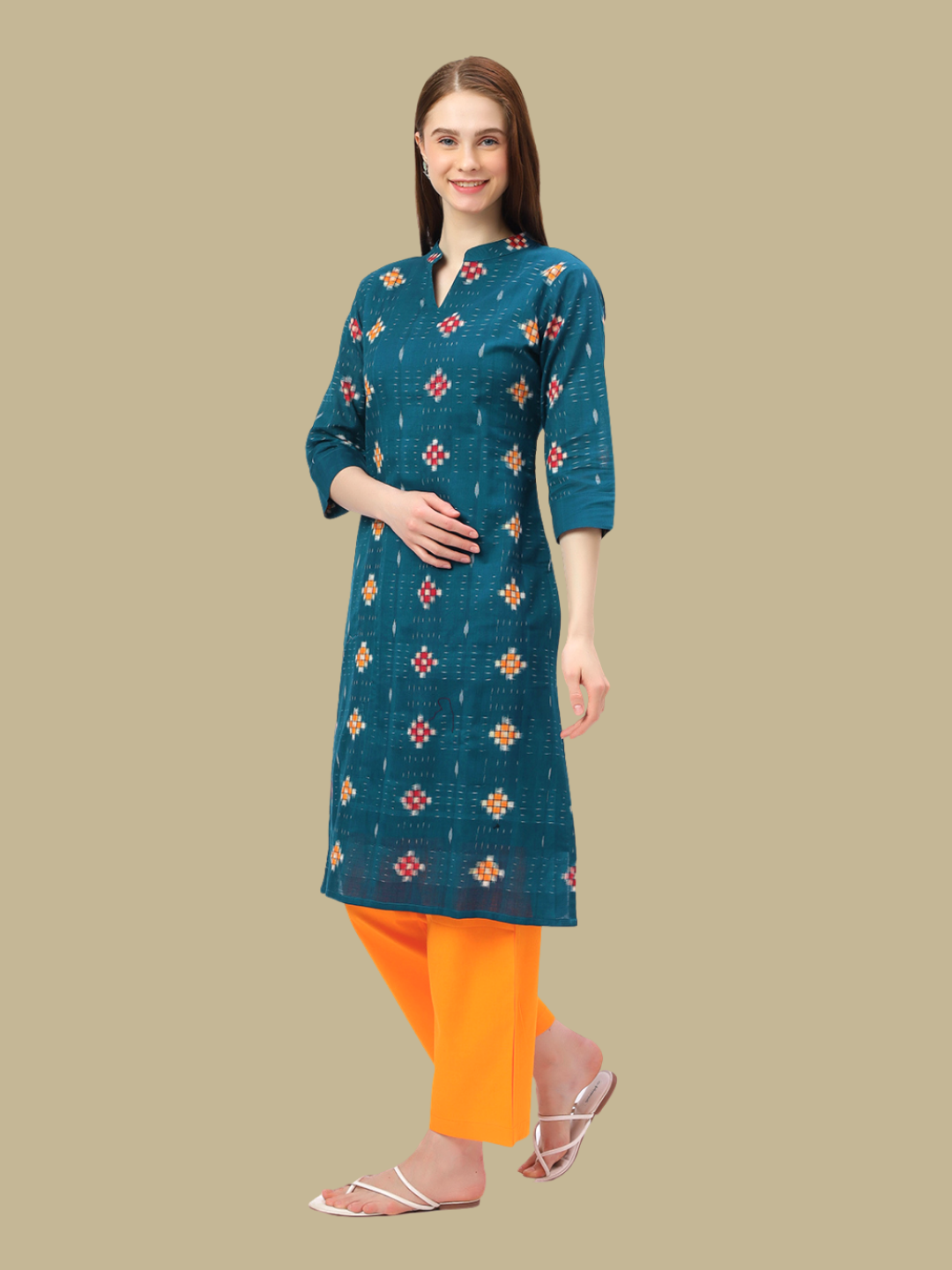 Handloom Sambalpuri Ikat Cotton Kurti and Pant Set