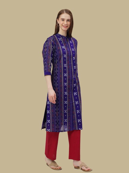 Handloom Sambalpuri Ikat Cotton Kurti and Pant Set