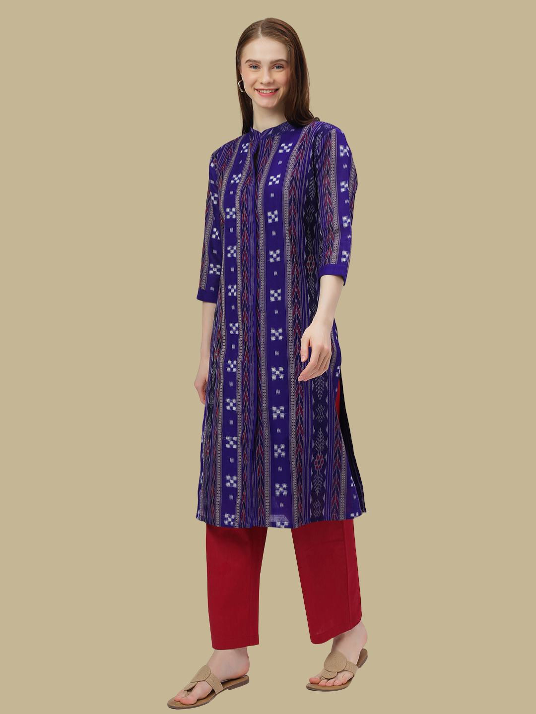 Handloom Sambalpuri Ikat Cotton Kurti and Pant Set
