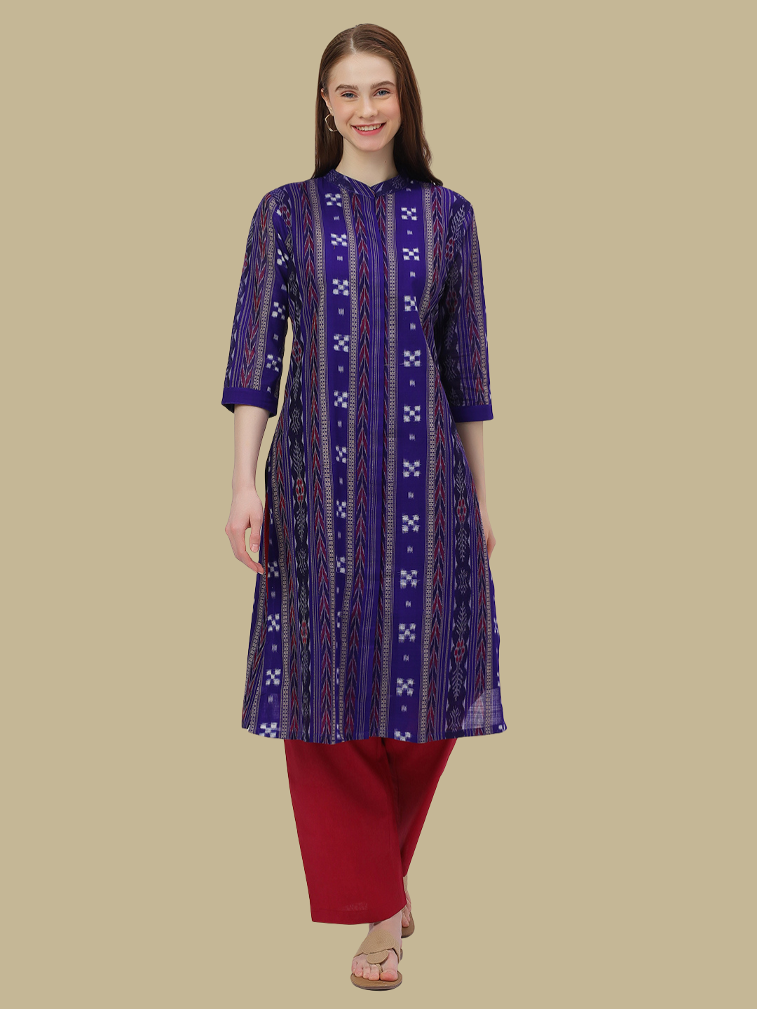 Handloom Sambalpuri Ikat Cotton Kurti and Pant Set