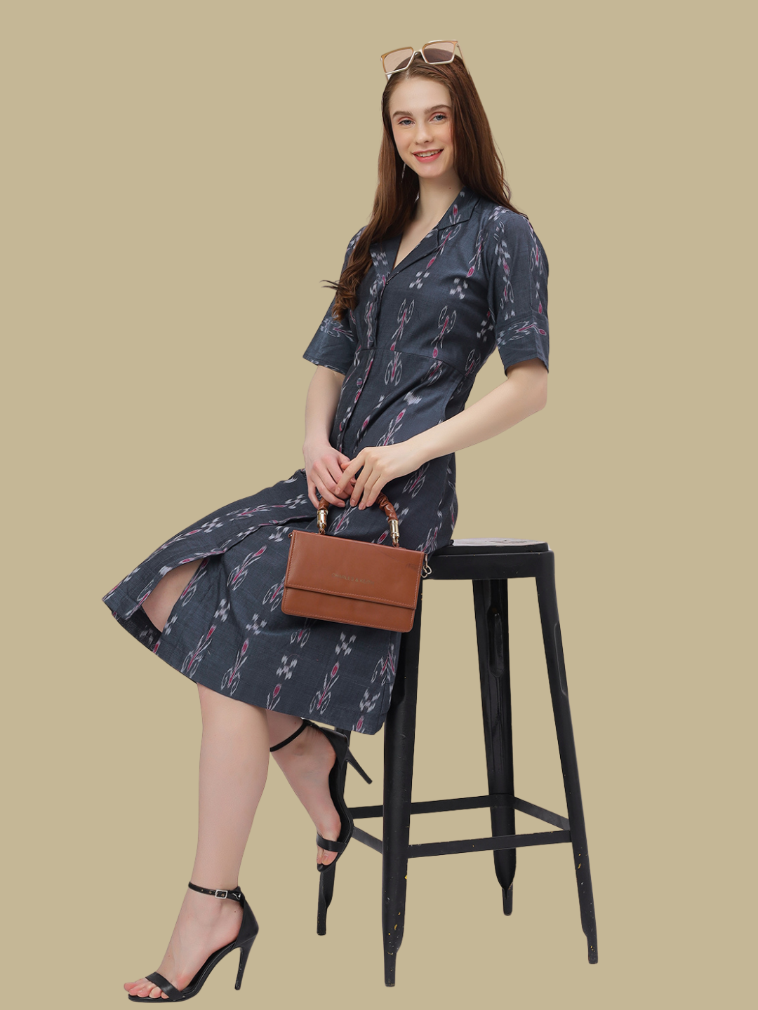 Cotton One Piece Dress in Handloom Sambalpuri Ikat Fabric