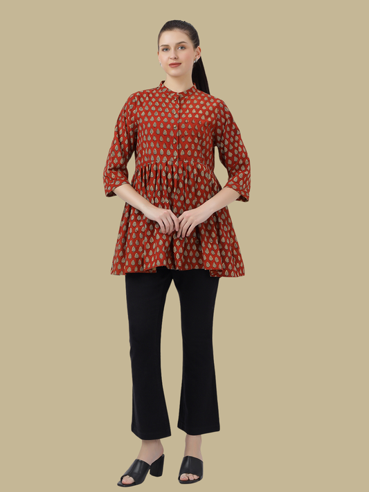 Short Top from Hand Block Printed cotton Fabric