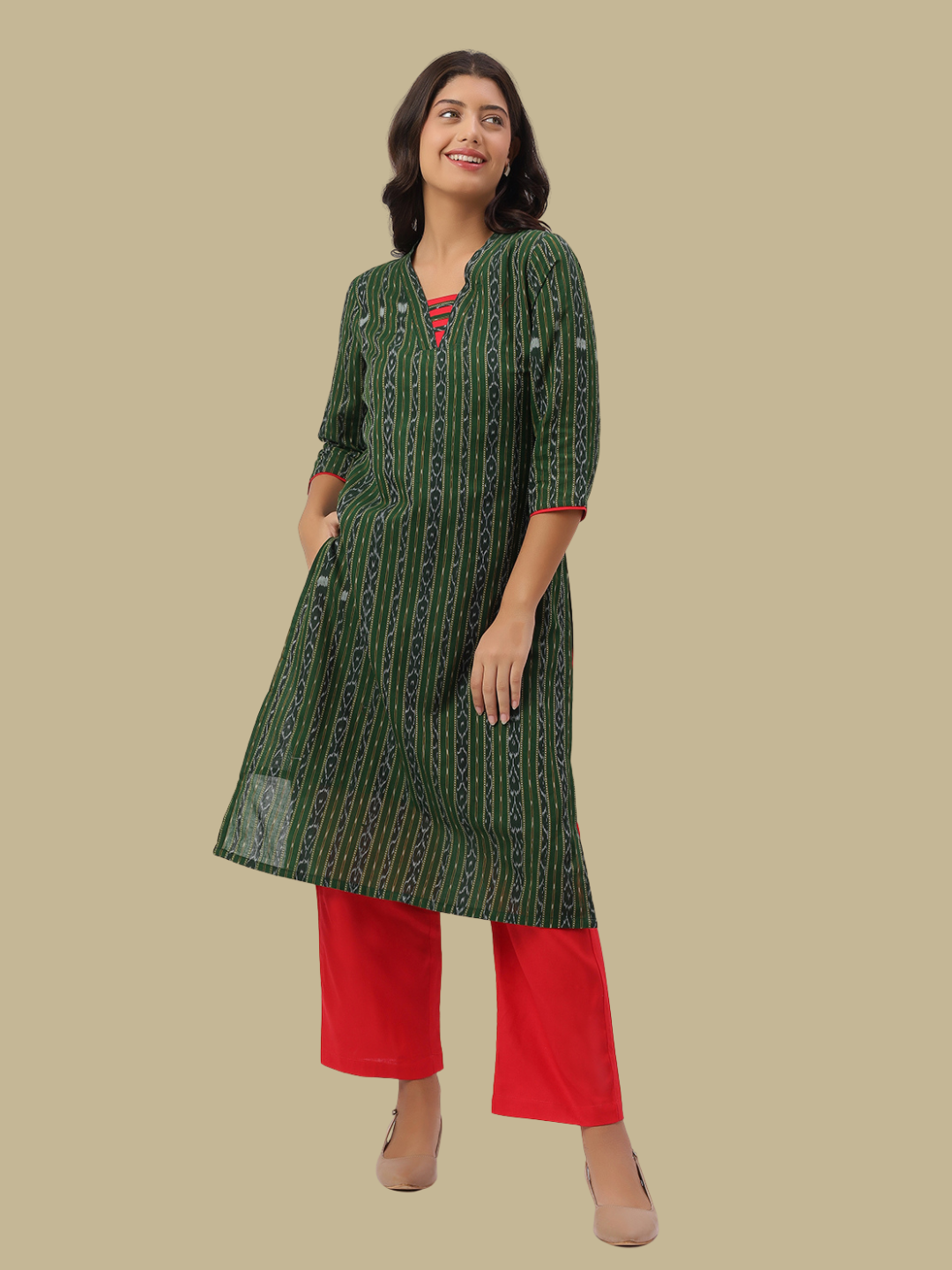 Handloom Sambalpuri Ikat Cotton Kurti and Pant Set