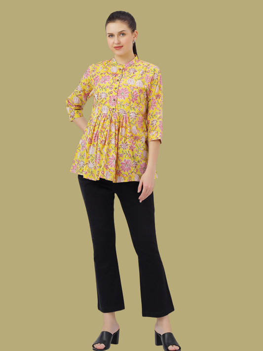 Short Top from Hand Block Printed cotton Fabric