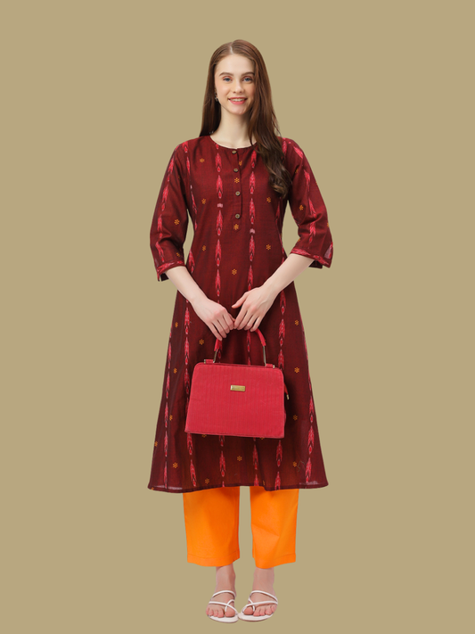 Handloom Sambalpuri Ikat Cotton Kurti and Pant Set