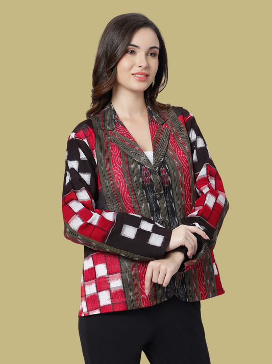 Iconic Handloom Sambalpuri Ikat Cotton Jacket