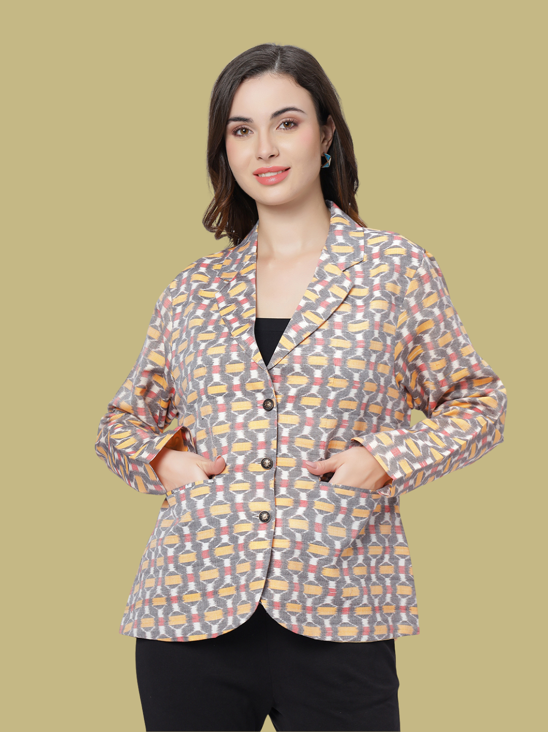 Iconic Handloom Sambalpuri Ikat Cotton Jacket