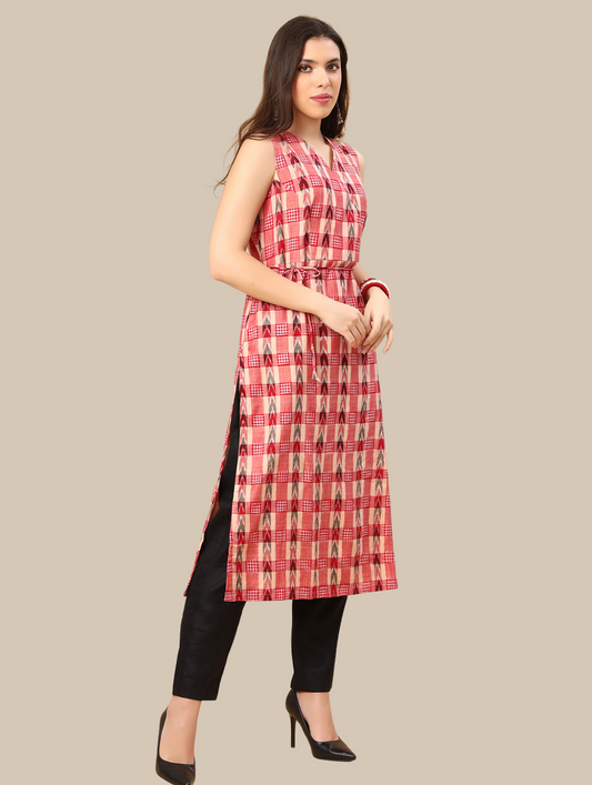 Handloom Sambalpuri Ikat Cotton Kurti and Pant Set