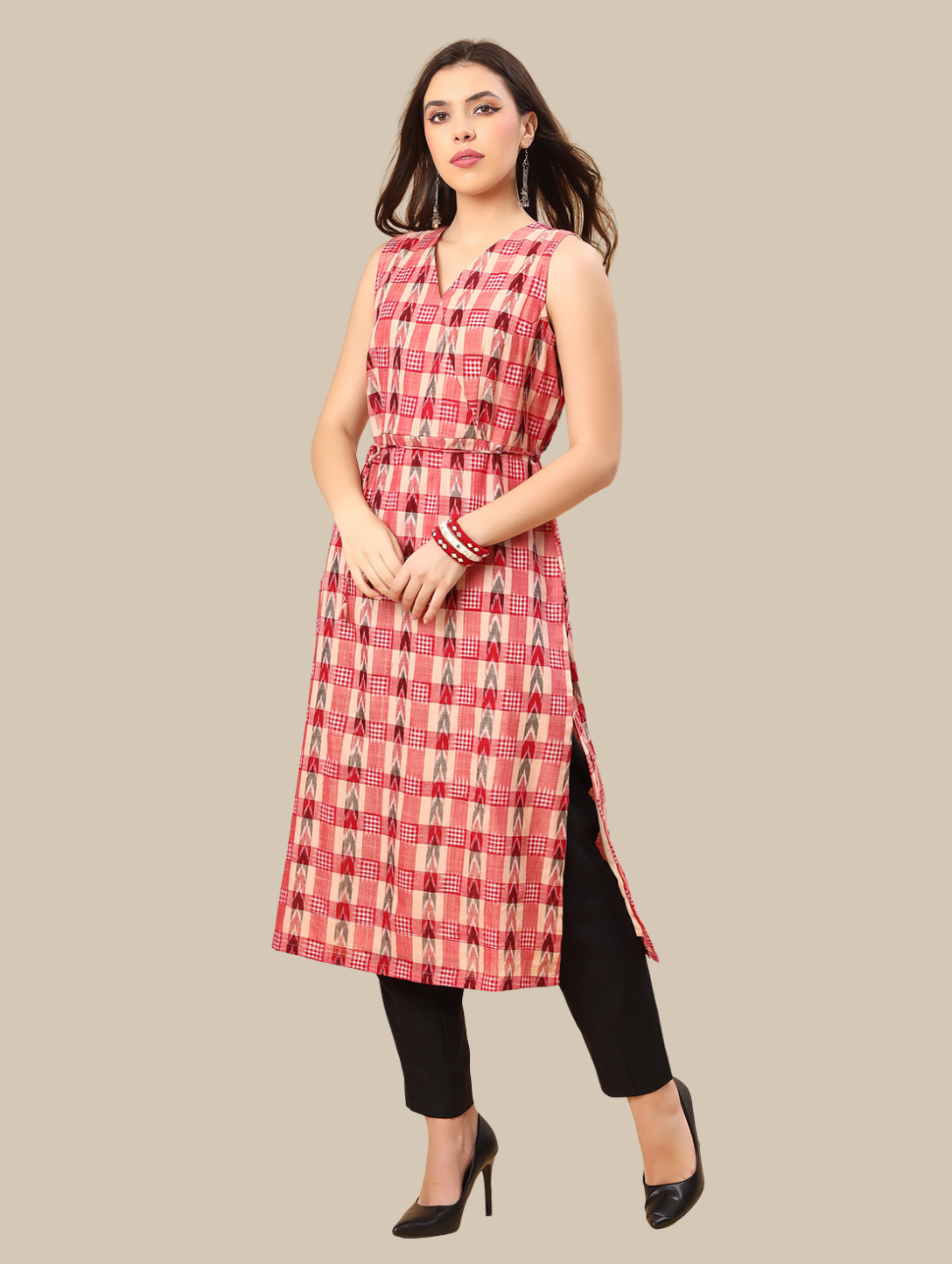 Handloom Sambalpuri Ikat Cotton Kurti and Pant Set