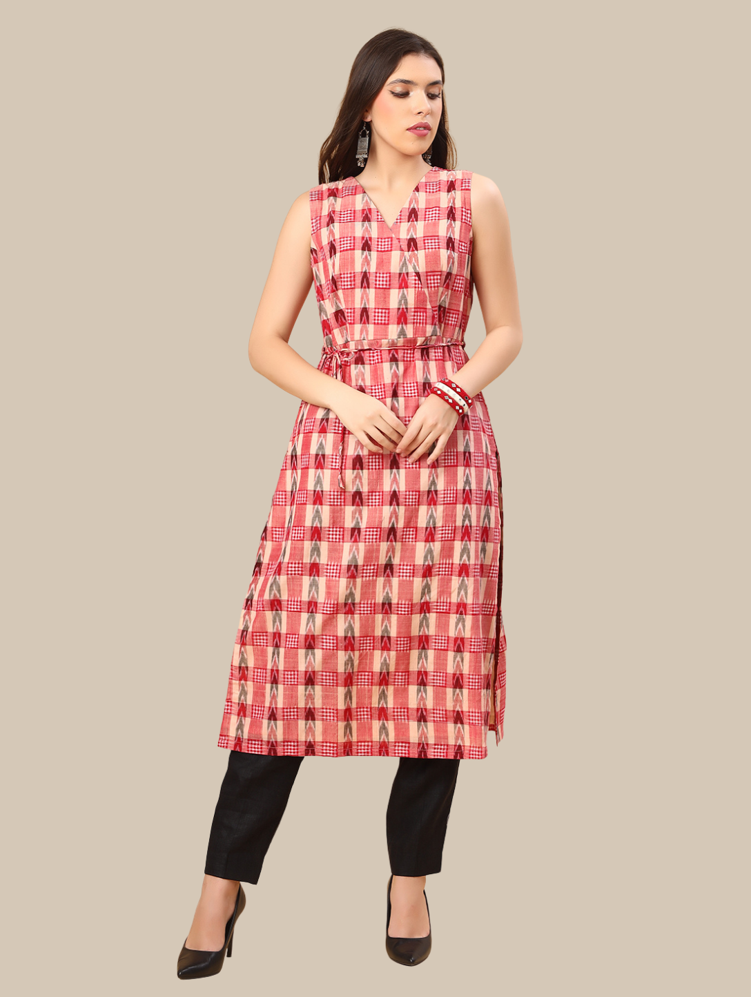 Handloom Sambalpuri Ikat Cotton Kurti and Pant Set