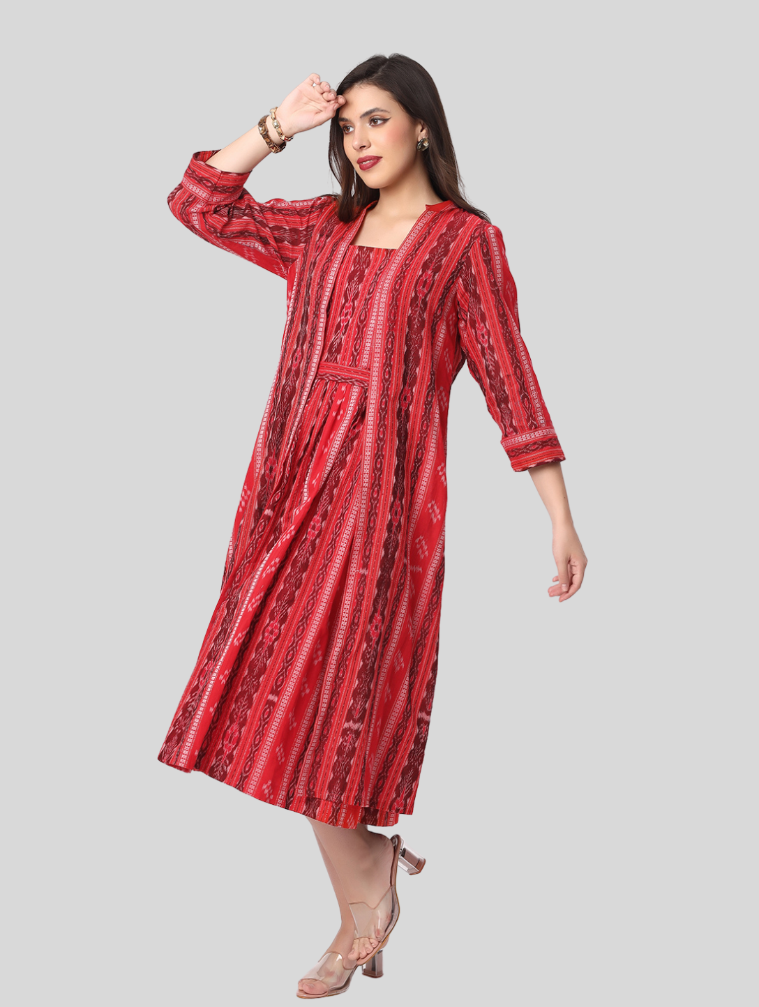 Handloom Sambalpuri Ikat Cotton Jacket Dress