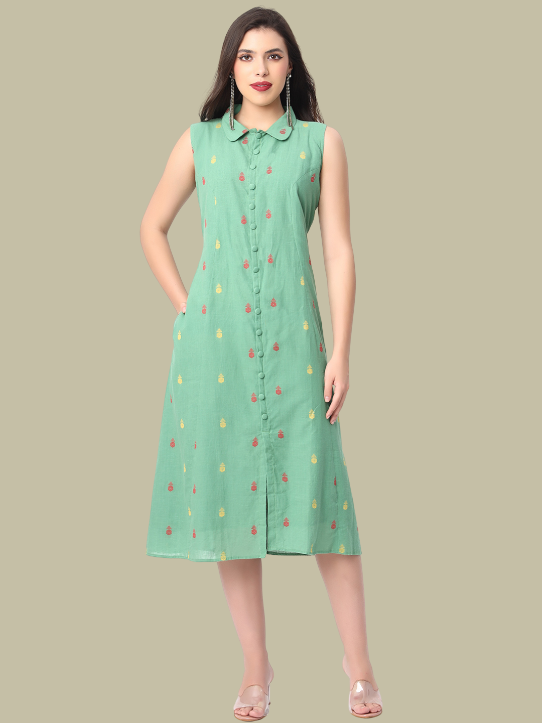 Jamdani Dress in Pure Cotton Fabric