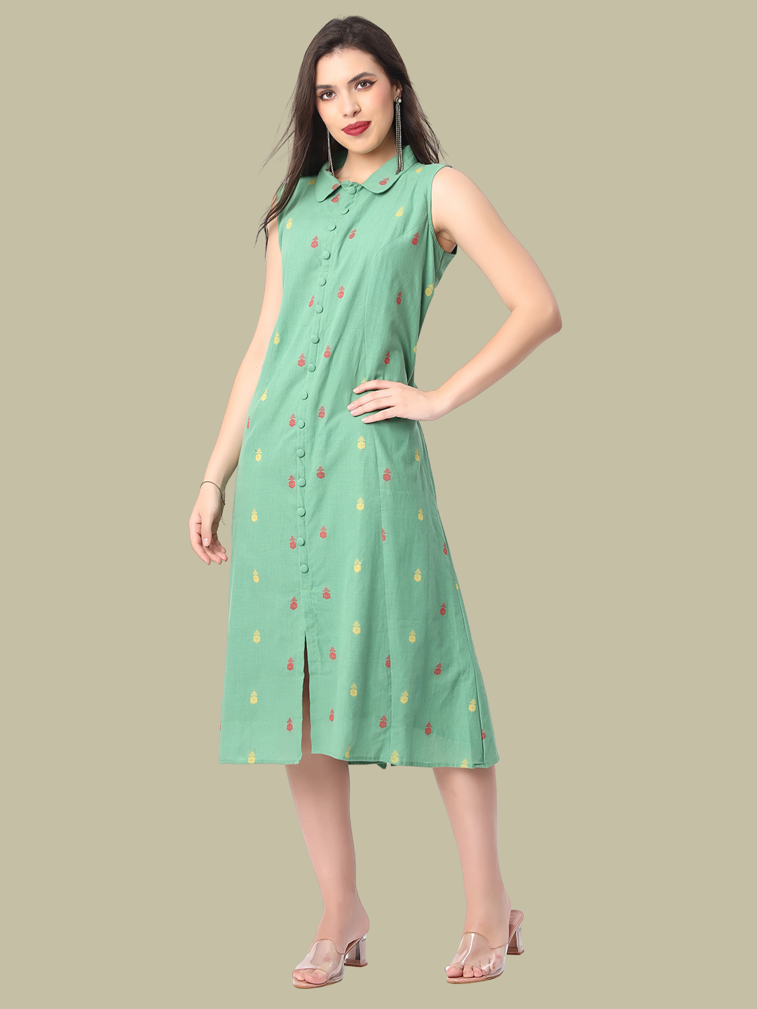 Jamdani Dress in Pure Cotton Fabric