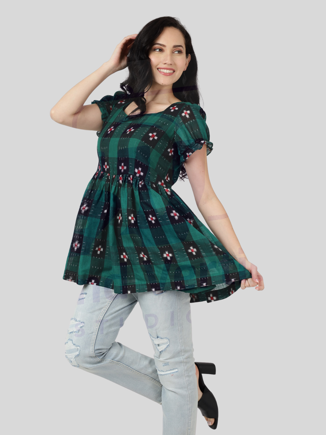 Handloom Sambalpuri Ikat Cotton Short Top