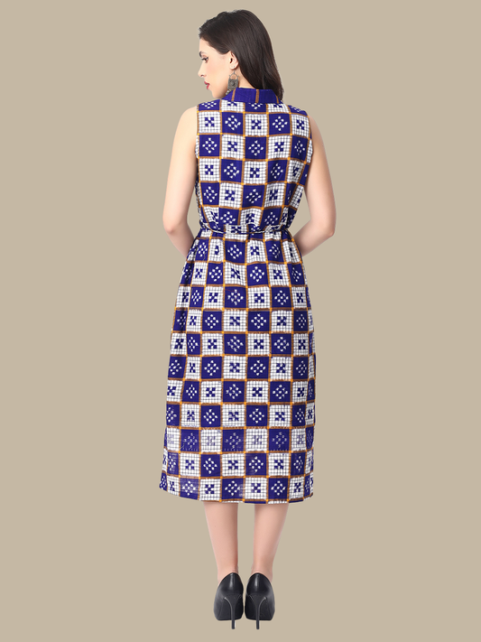 Exquisite cotton dress in Premium Handwoven Sambalpuri Ikat Fabric